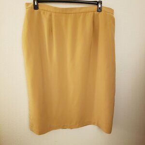 Vintage Mustard Yellow Fully Lined Maxi Skirt Fits Size 22-24W EUC